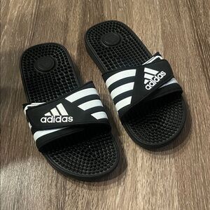adidas Black & White Adissage Slide Sandals